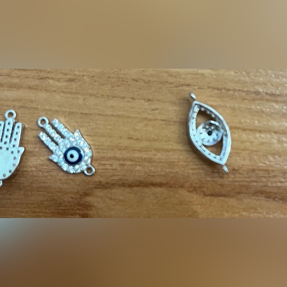 Qty 10 .925 Sterling Silver, Vermeil, Gold Filled & CZ pendant charm connectors - Picture 16 of 16